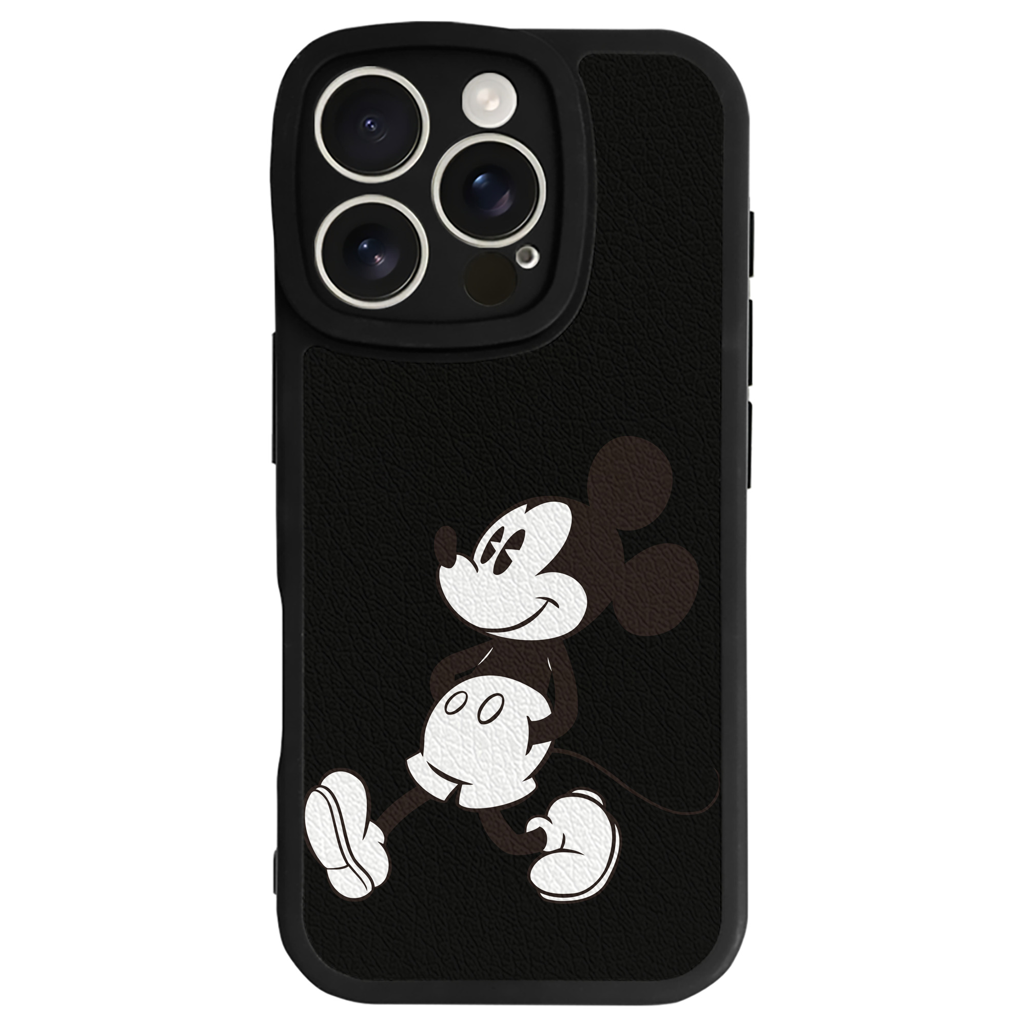 （画像用） ミッキーマウス Mickey Mouse 【iPhone 16シリーズ対応】シリコンスマホケース（レザー調） 材質：シリコン